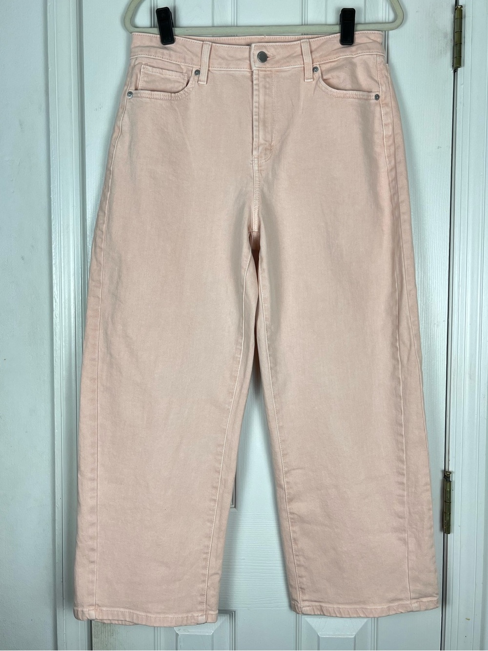 Sonoma High Rise Wide Leg Jeans Sz 12 Cotton Stretch Denim Blush Pink
